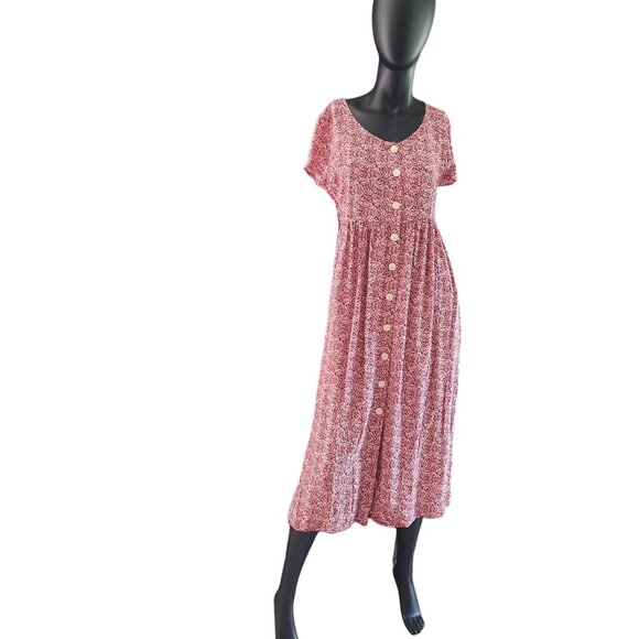 Sycamore Short Sleeve Floral Babydoll Midi Dress - Picture 14 of 14